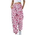thumbnail image 1 of Cinch Bottom Sweatpants Baggy High Waist Stripe Joggers with Pockets Workout Gym Athletic Lounge Trousers, 1 of 5