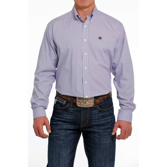 Cinch Lilac Purple Weave Print - Mens Shirt - Mtw1105480