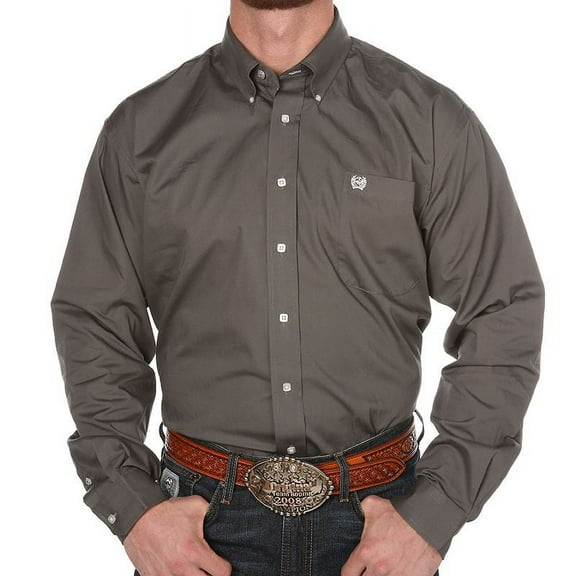 Cinch Men's Solid Grey Button Down Western Shirts MTW1104238