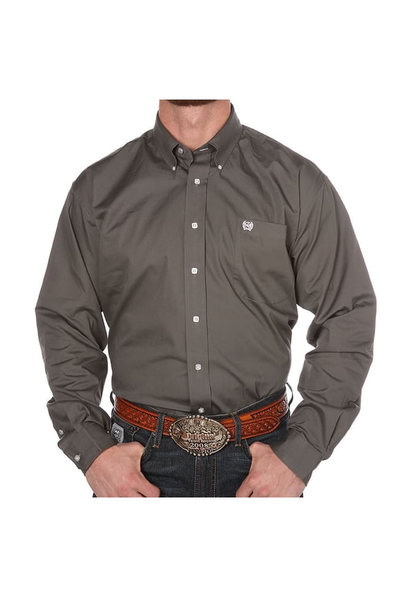 Cinch Men's Solid Grey Button Down Western Shirts MTW1104238