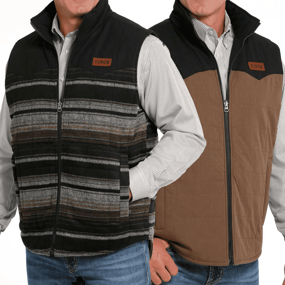 Cinch Men's Brown Quilted Reversible Vest MWV1576003