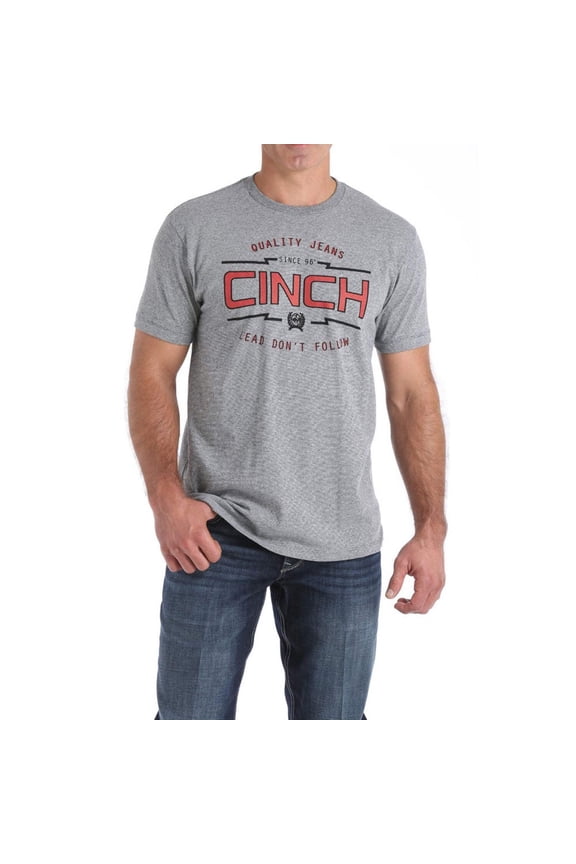 Cinch Men's Heather Grey Logo Graphic Short Sleeve T-Shirt MTT1690377