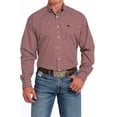 thumbnail image 1 of Cinch Men's Red Weave Print Button Down Shirt MTW1105622, 1 of 4