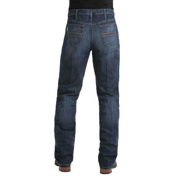 Cinch Men's Silver Label Dark Wash Mid Rise Slim Straight Performance Jeans Dark Stone 28W x 34L US