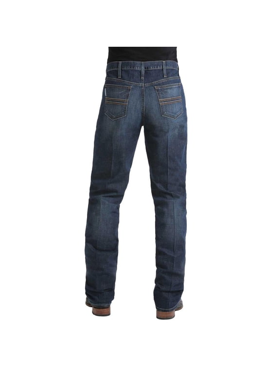 Cinch Men's Silver Label Dark Wash Mid Rise Slim Straight Performance Jeans Dark Stone 29W x 32L US
