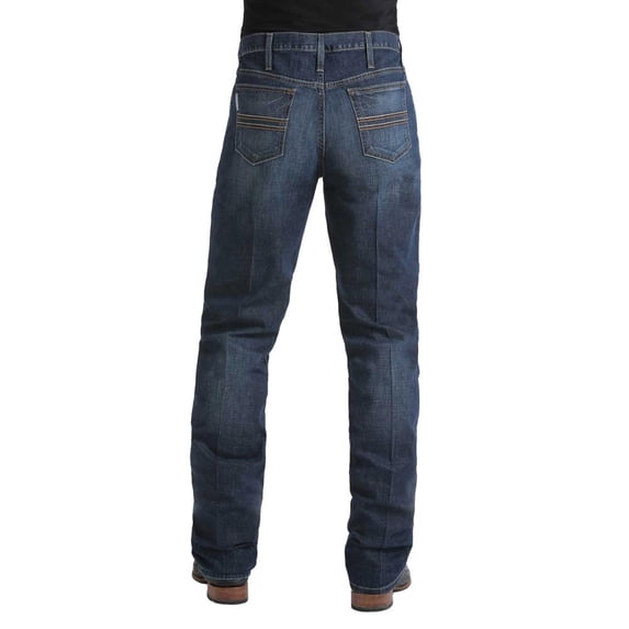 Cinch Men's Silver Label Dark Wash Mid Rise Slim Straight Performance Jeans Dark Stone 33W x 34L US