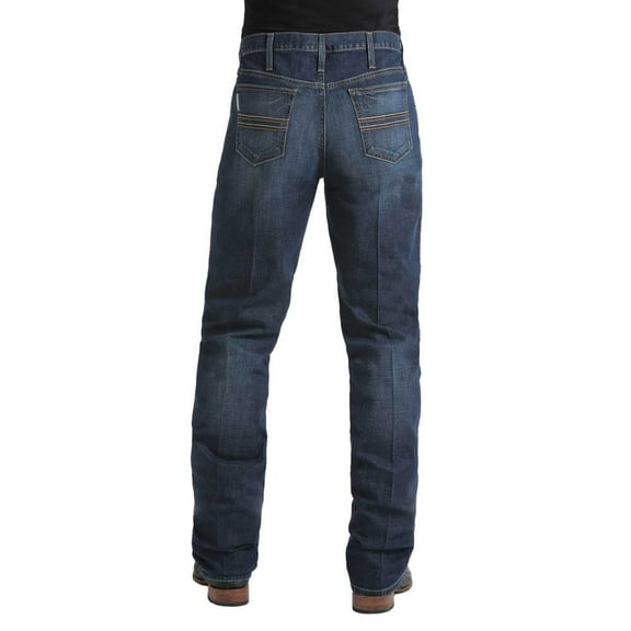 Cinch Men's Silver Label Dark Wash Mid Rise Slim Straight Performance Jeans Dark Stone 40W x 32L US