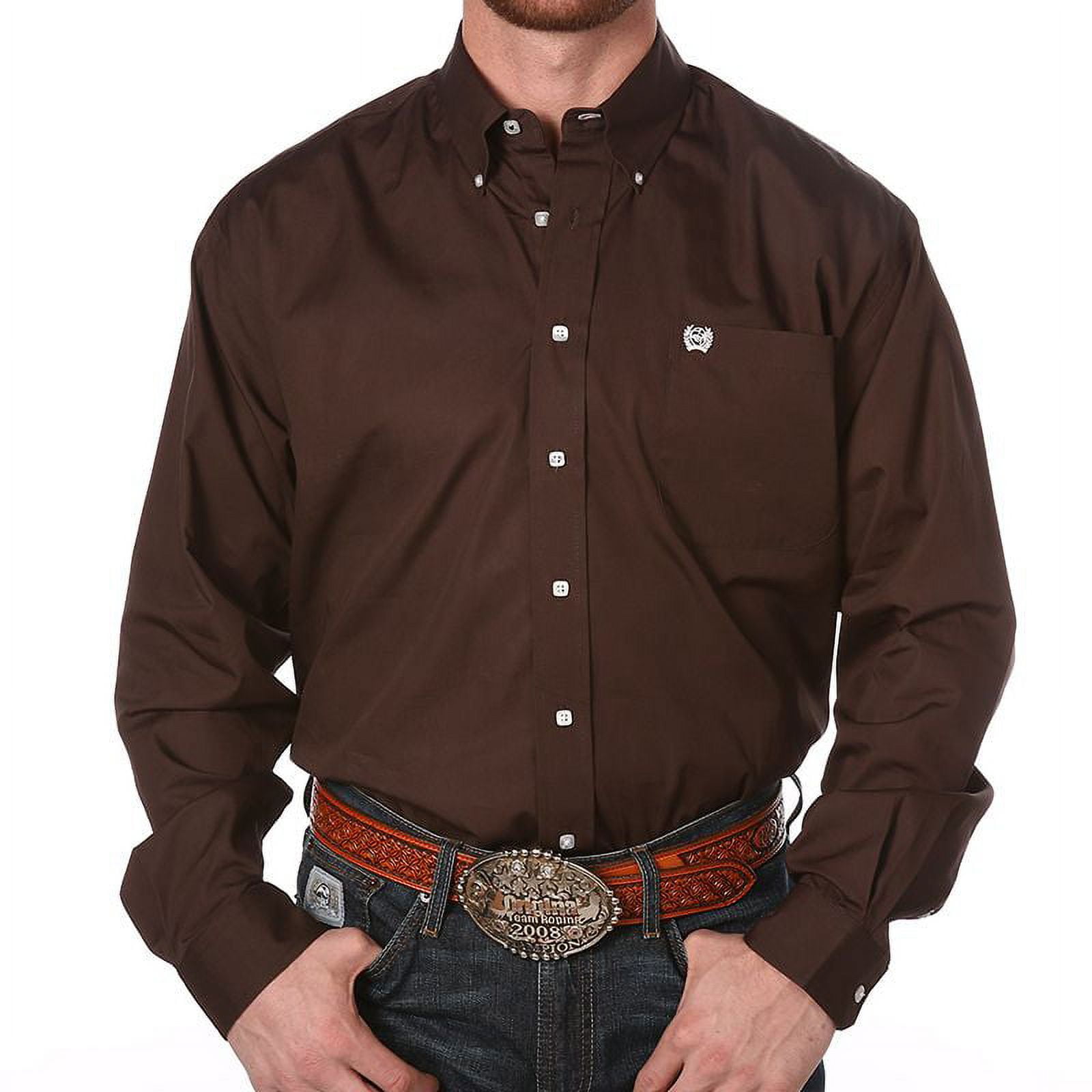 El General - Casual Long Sleeve Shirt - Brown/Sand 44700