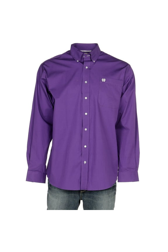 Cinch Men's Western Solid Purple Button-Down Shirt MTW1103802
