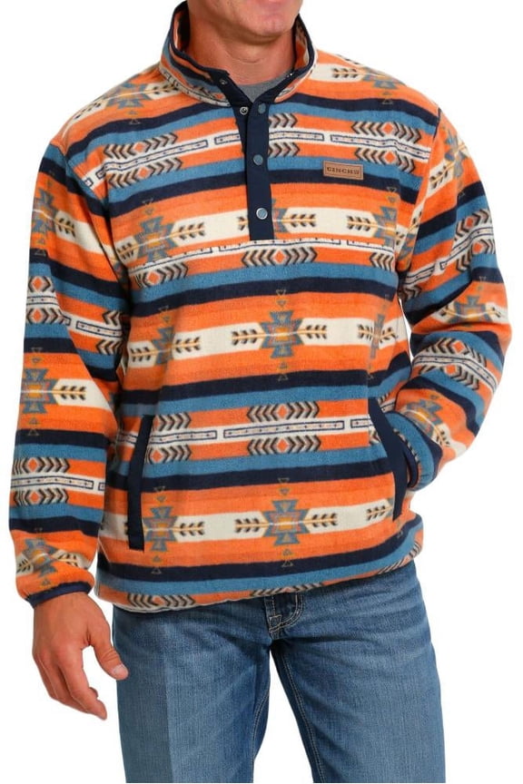 Cinch Men's Red 1/4 Snap Polar Fleece Pullover MWK1514017
