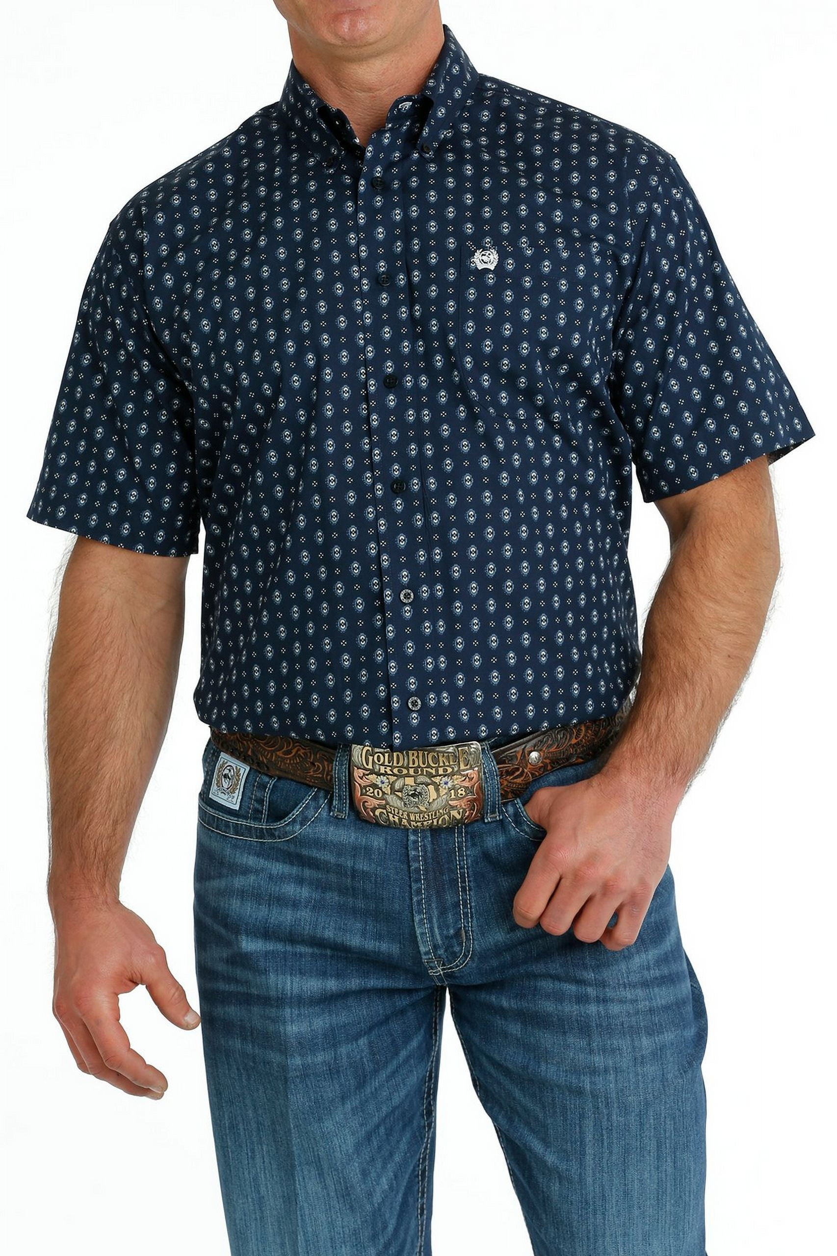 Cinch Navy Blue Geometric Print - Mens Shirt - Mtw1111443 - Walmart.com