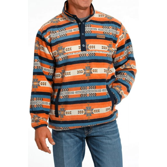 Cinch Red Aztec Fleece Pullover - Men Sweater - Mwk1514017