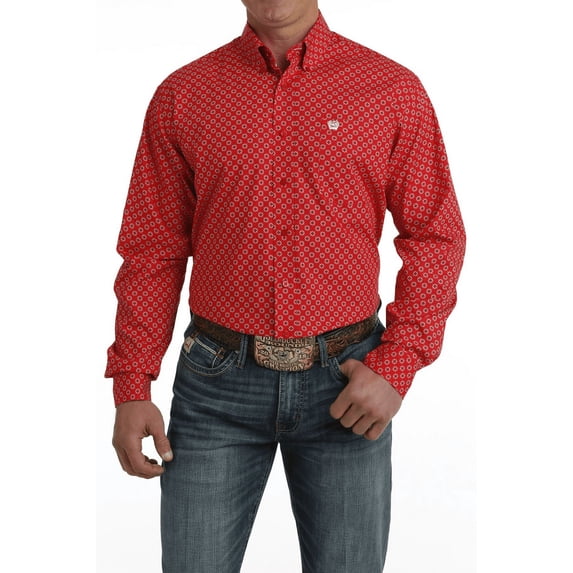 Cinch Red Medallion Print - Mens Shirt - Mtw1105727