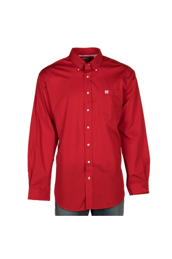 Cinch Solid Red Button Down - Mens Shirt  - Mtw1103313