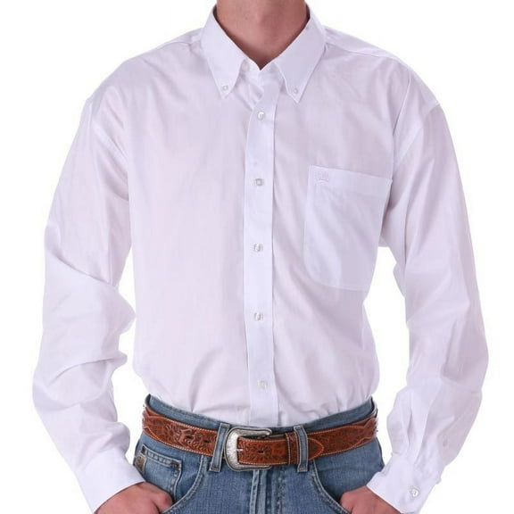 Cinch Solid White Button Down - Mens Shirt  - Mt10320020