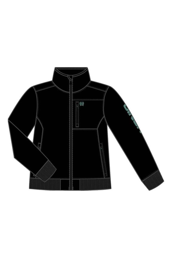 Cinch Western Jacket Womens Wind Proof Zip Rib Knit S Black MAJ9902002