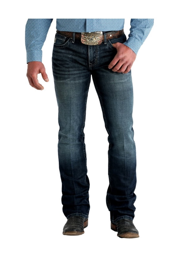 Cinch Western Jeans Mens Ian Bootcut Slim 38 x 32 Dark Wash MB32436001