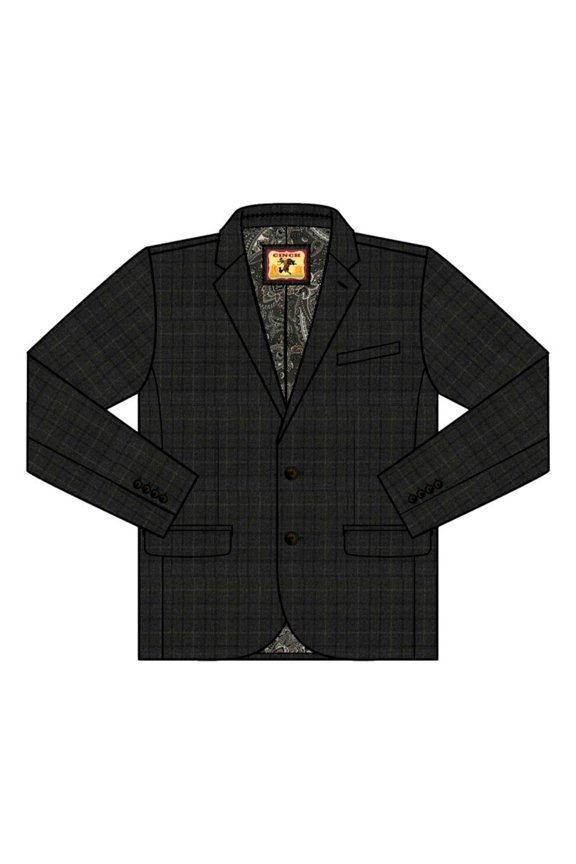 Cinch Western Sport Coat Mens Stretch Polyester L Charcoal MWJ1931001