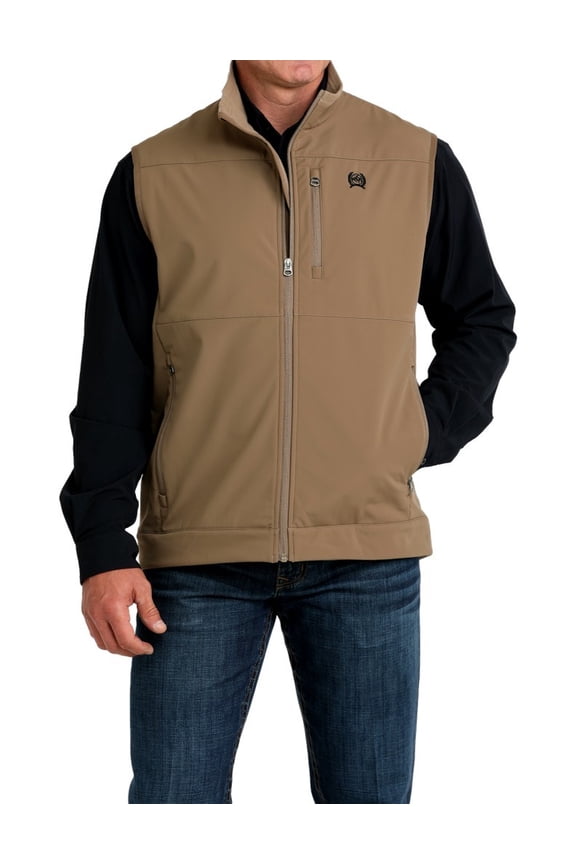 Cinch Western Vest Mens Windproof Zip Rip Stop 3XL Khaki MWV1099011