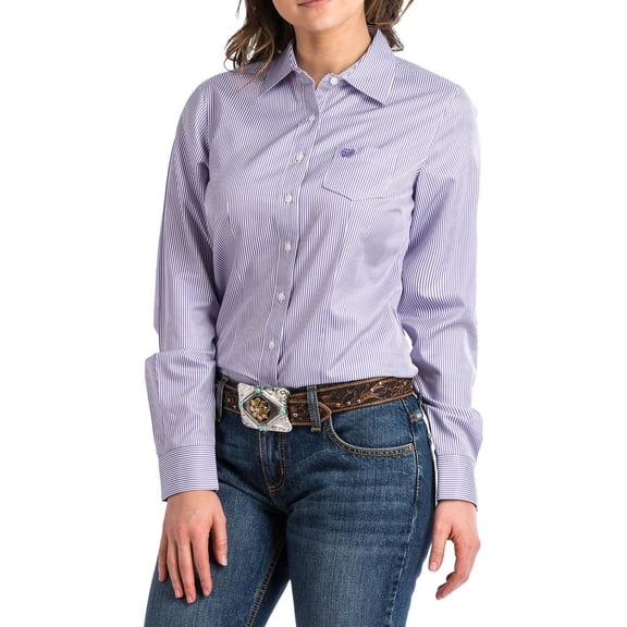 Cinch Women's Printed Long Sleeve Shirt, Purple, S