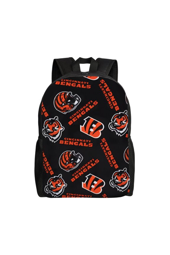 Cincinnati Backpack Lightweight Bookbag Durable Casual Travel Daypack Waterproof Laptop Bag With Side Pockets Ball Team Logo Print Gifts For Sports Game Fans