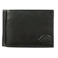 thumbnail image 1 of Cincinnati Baseball Reds Genuine Black Leather Money Clip Wallet RFID Blocking, 1 of 6