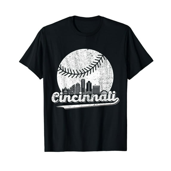Cincinnati Baseball Throwback – Classic Retro Vintage T-Shirt