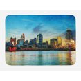 thumbnail image 1 of Cincinnati Bath Mat, Overview of the City Nighttime at Dusk Twilight Bridge Ohio River Waterfront, Plush Bathroom Decor Mat with Non Slip Backing, 29.5" X 17.5", Multicolor, by Ambesonne, 1 of 2