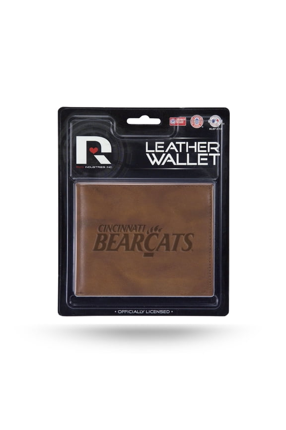 Cincinnati-Bearcat's Embossed Brown Leather Billfold Wallet