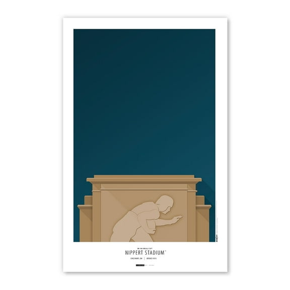 Cincinnati Bearcats Nippert Stadium 11" x 17" Minimalist Stadium Poster Print