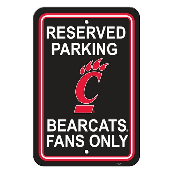 Cincinnati Bearcats Sign - Plastic - Reserved Parking - 12 in x 18 in