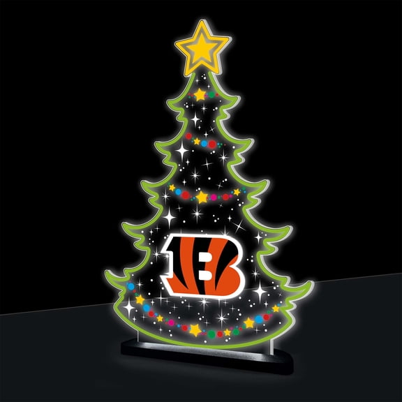 Cincinnati Bengals 10" LED Tabletop Christmas Tree Desklite Sign