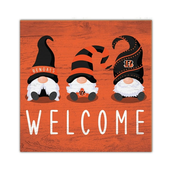 Cincinnati Bengals 10'' x 10'' Welcome Gnomes Sign