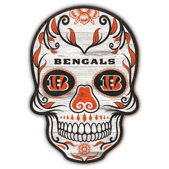 Cincinnati Bengals 12'' Sugar Skull Sign