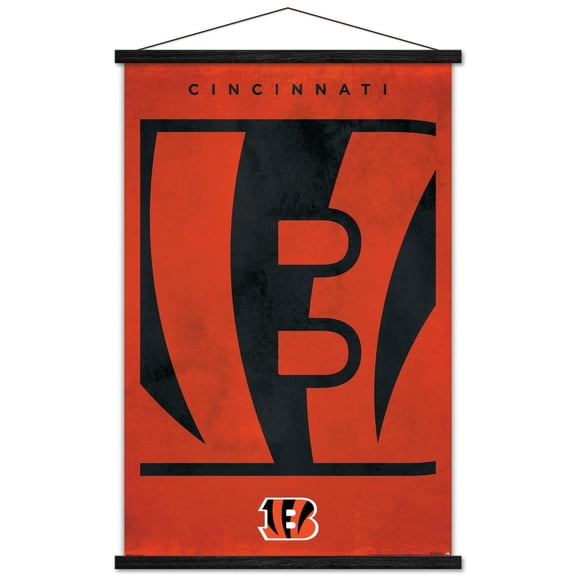 NFL Cincinnati Bengals - Logo 25 Wall Poster with Magnetic Frame, 22.375" x 34"
