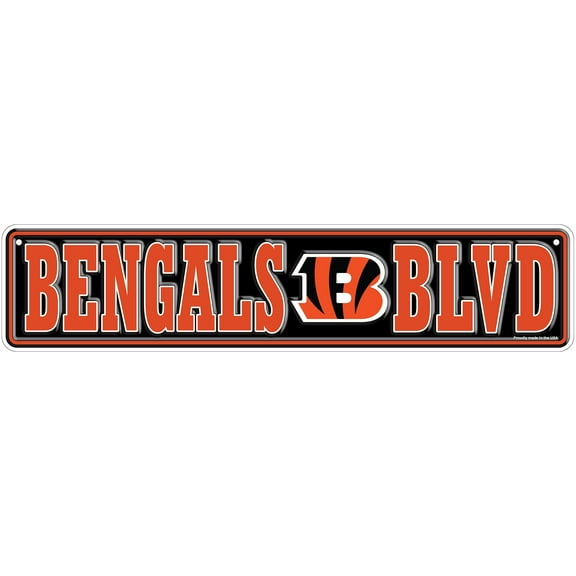 Cincinnati Bengals 4" x 18" Team Boulevard Metal Sign