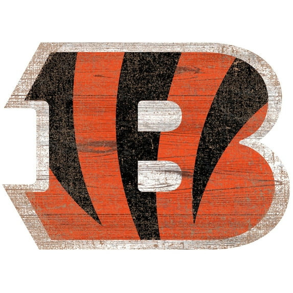 Cincinnati Bengals Distressed Logo Cutout Sign