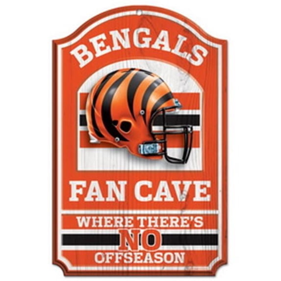 Cincinnati Bengals Wood Sign - 11''x17'' Fan Cave Design