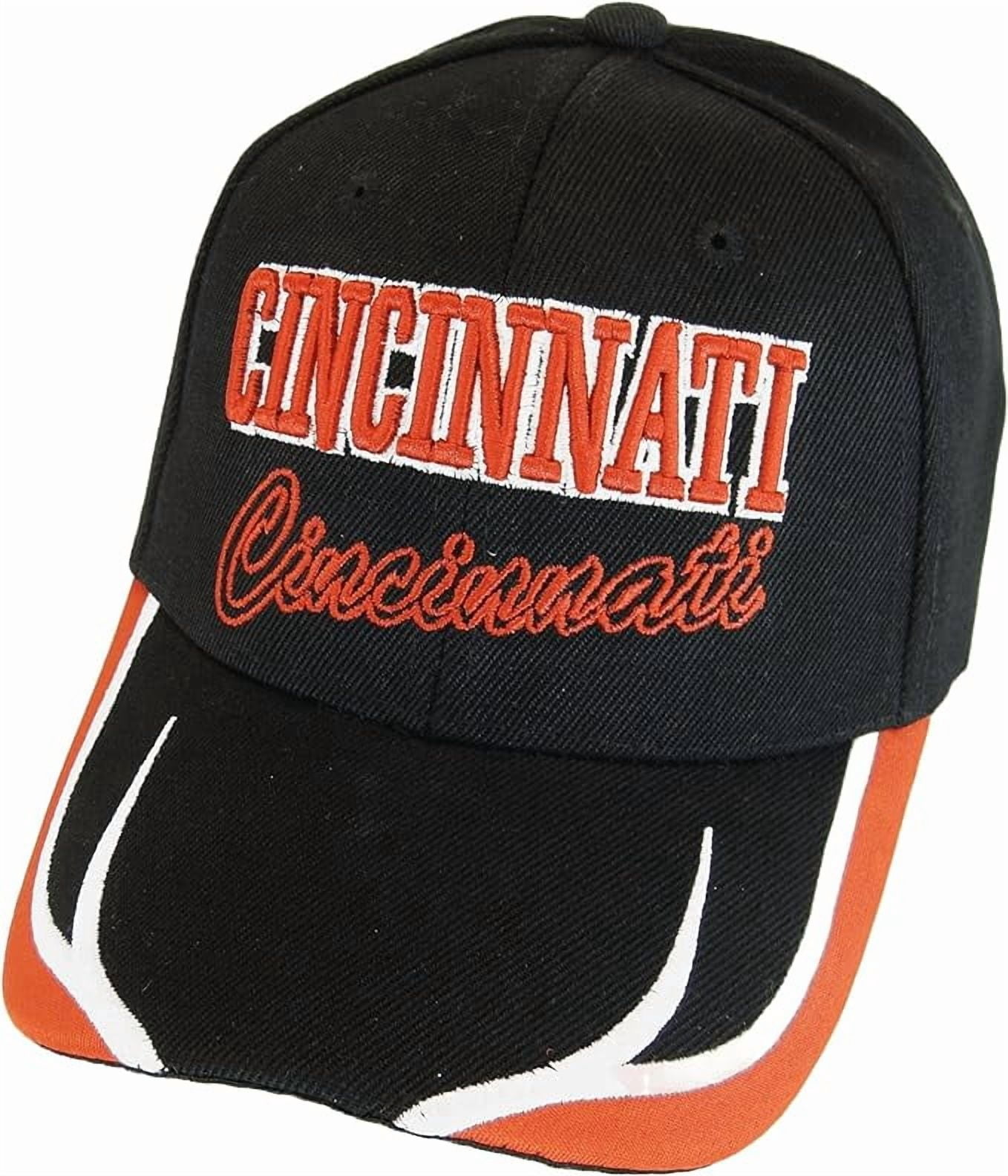 Cincinnati City Name Block and Script Lettering Baseball Cap with ...