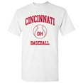 thumbnail image 1 of Cincinnati Classic Baseball Arch Basic Cotton T-Shirt - 3X-Large - White, 1 of 6