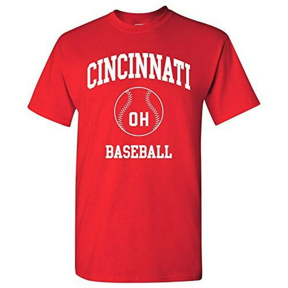 Cincinnati Classic Baseball Arch Basic Cotton T-Shirt - X-Large - Red