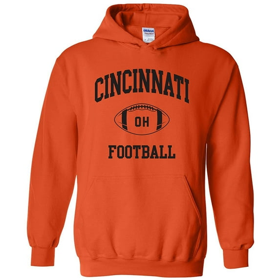 Cincinnati Classic Football Arch Adult Unisex Hoodie - 3X-Large - Orange