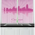 thumbnail image 1 of Cincinnati Curtains 2 Panels Set, Sun Rays in Pastel Tones Travel Visit Tourism Reflection, Window Drapes for Living Room Bedroom, 55"W X 39"L,Pale Mauve Pale Fuchsia Baby Pink, by Ambesonne, 1 of 2
