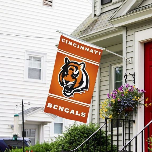 Cincinnati Custom Vertical Double Sided Flag 3x5FT, American Football Team Fans Support Victory Flag for Indoor and Outdoor Garden Wall Decoration