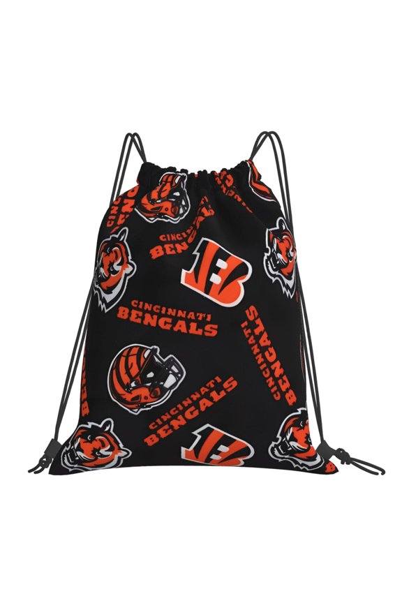 Cincinnati Drawstring Bags Gym Bag Backpack Draw String Sackpack Lightweight Waterproof Durable Daypack for Travel,Swimming, Beach Football Game Fans Gift