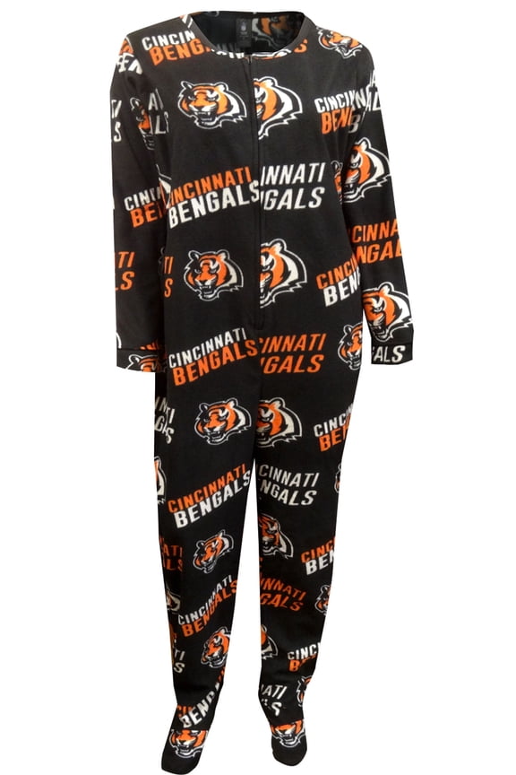 Womens Cincinnati Football Ladies One Piece Footie Pajama (Small)