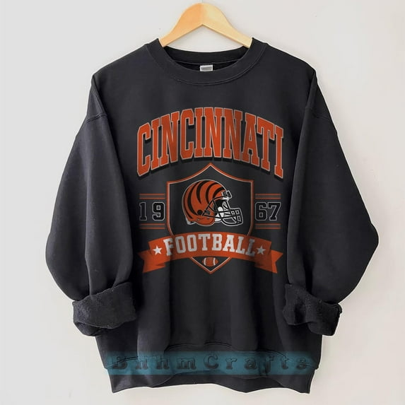 Cincinnati Football Sweatshirt, Vintage American Crewneck, Football Fan Gifts, Game Day Football Shirt, Custom Football Sweatshirt