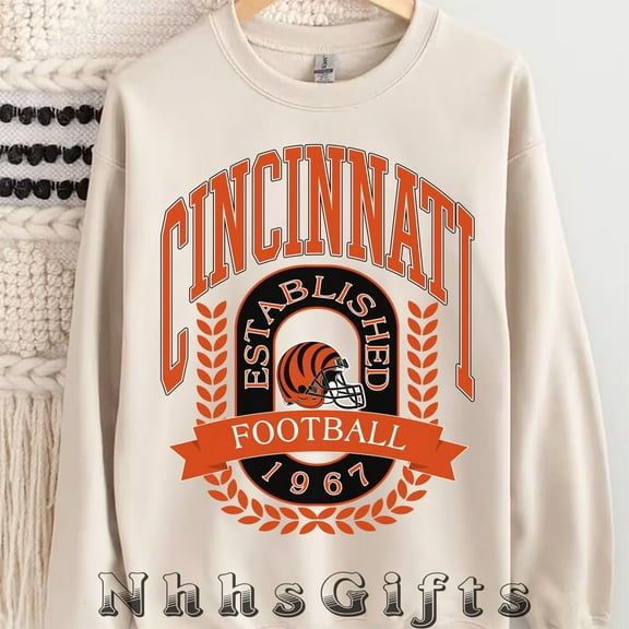 Cincinnati Football Sweatshirt, Vintage Style Cincinnati Football Crewneck, Cincinnati Football Shirt, Gameday Cincinnati Football Fan Gifts