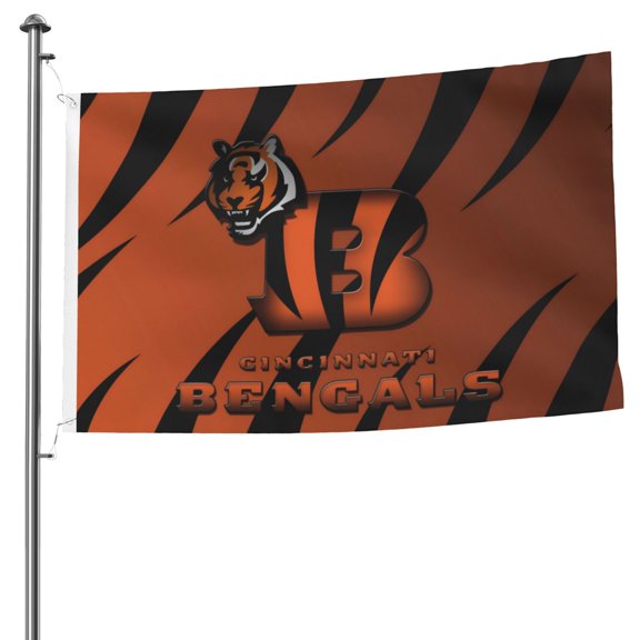 Cincinnati Football Team Custom Double Sided Flag 5x8ft, Game Day Support Flag Hanging Outdoor Garden Hanging Flag, Football Fan Home Indoor and Outdoor Decor