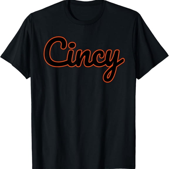 Cincinnati Football Team T-Shirt Orange Cincy Sct Design T-Shirt